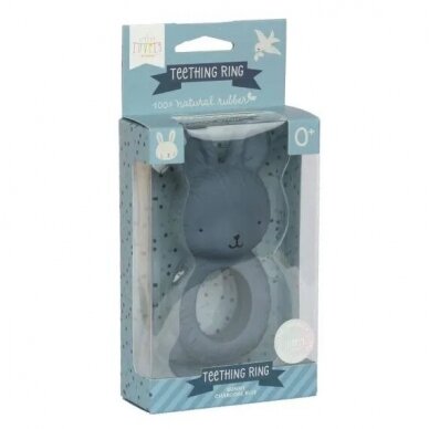 Teething ring: Bunny charcoal blue | A Little Lovely Company 1